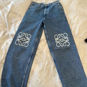 ✖️SOLD✖️ Loewe Anagram Appliquéd High-Rise Wide-Leg Jeans FR 36